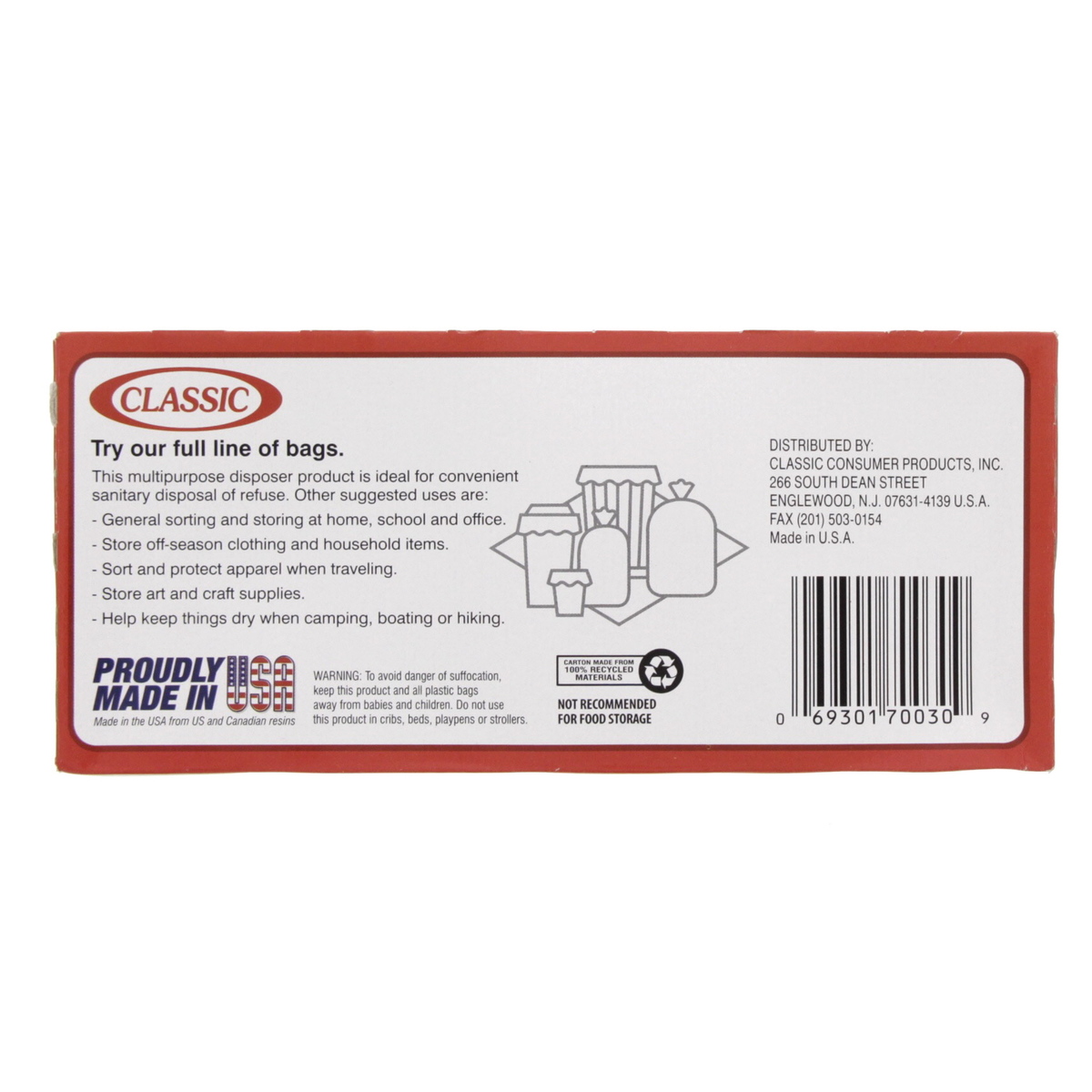 Classic Tall Kitchen Bags 13Gallon 30pcs 